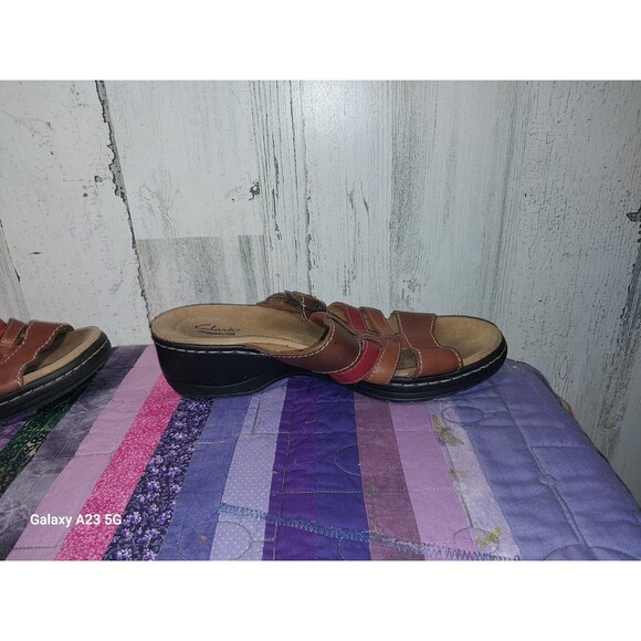 Clarks Collection Sandals Women's Size 7M Leather Multicolor Straps - Picture 6 of 10